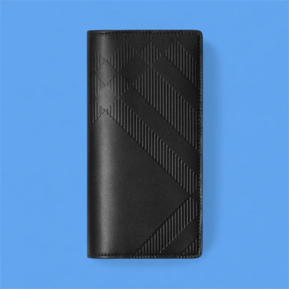 🆕 NWT Burberry Black Embossed Check Continental Wallet - Brand New!